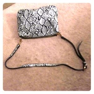 BN vegan leather snakeprint crossbody bag